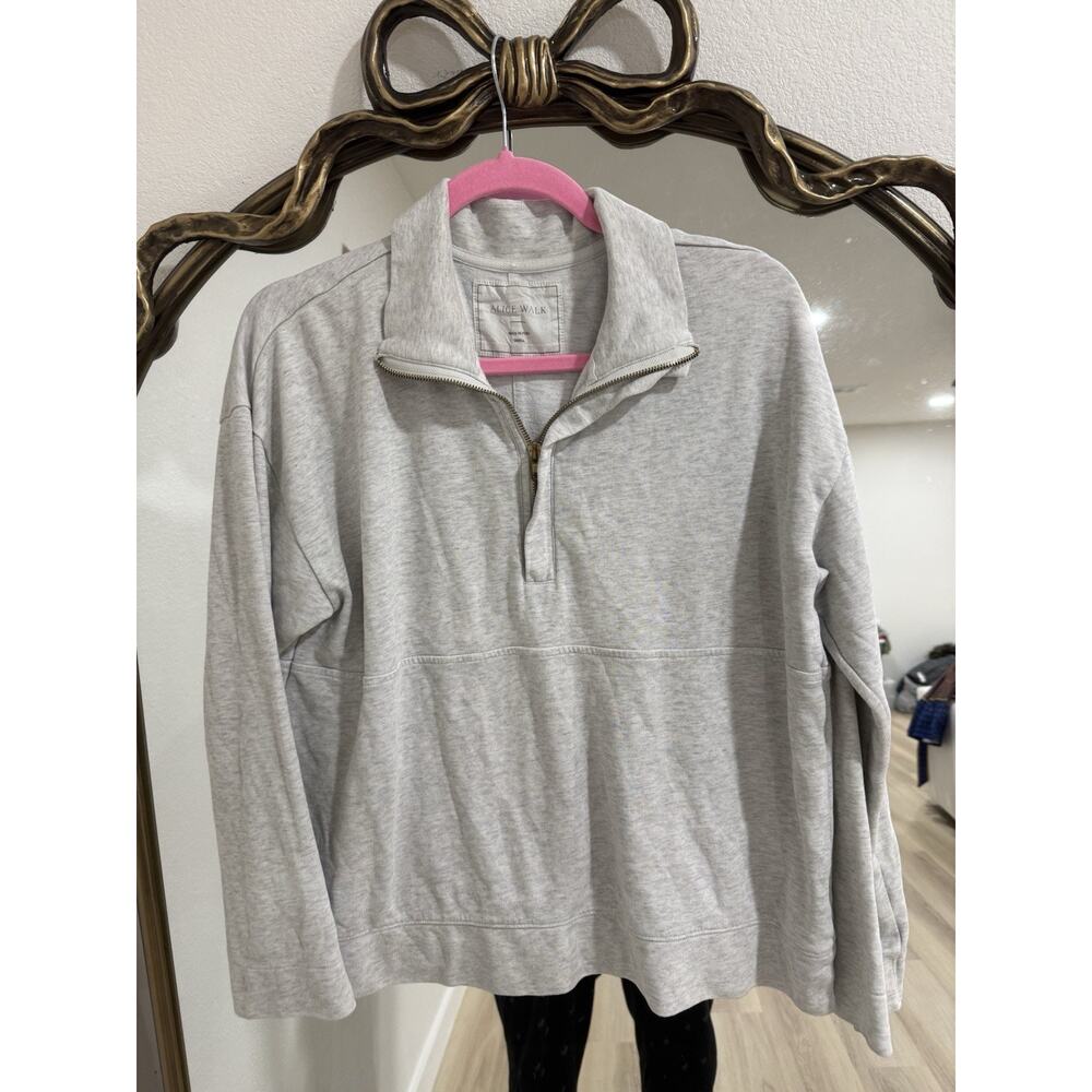Alice Walk The Zip Up Sweatshirt Quarter Zip Size S Heather Grey